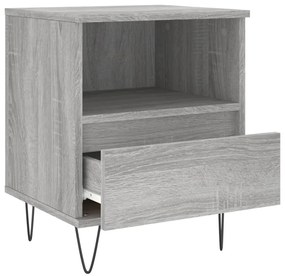 vidaXL Κομοδίνα 2 τεμ. Γκρι Sonoma 40 x 35 x 50 εκ. από Επεξεργ. Ξύλο