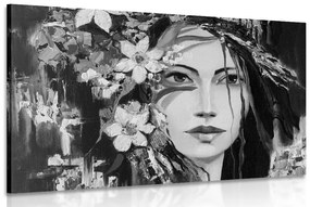 Εικόνα πρωτότυπο πίνακα ζωγραφικής μιας γυναίκας σε μαύρο & άσπρο - 120x80