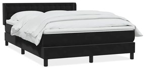 vidaXL Κρεβάτι Boxspring με Στρώμα Μαύρο 1140x210 εκ. Βελούδινο