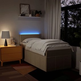 vidaXL Κρεβάτι Boxspring με Στρώμα Κρεμ 80 x 200 εκ. Υφασμάτινο