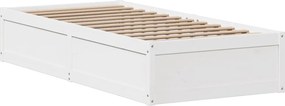 vidaXL Σκελετός Κρεβ. Χωρίς Στρώμα Λευκό 90x200 εκ Μασίφ Πεύκο