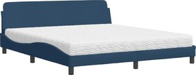 vidaXL Κρεβάτι με Στρώμα Dover Μπλε 180x200 εκ. Υφασμάτινο