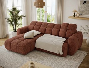 Γωνιακός καναπές Comfora-Κεραμιδί-Αριστερή