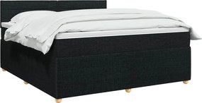 vidaXL Κρεβάτι box spring με στρώμα Μαύρο 140 x 190 cm Ύφασμα