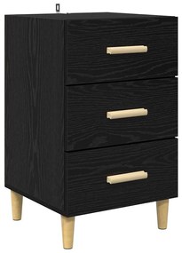 vidaXL Κομοδίνο Μαύρη δρυς 40 x 40 x 66 εκ Επεξεργασμένο ξύλο