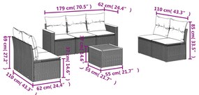 vidaXL Σαλόνι Κήπου Σετ 8 τεμ. Μπεζ Συνθετικό Ρατάν με Μαξιλάρια