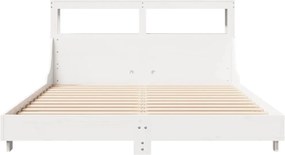 vidaXL Σκελετός Κρεβ. Χωρίς Στρώμα Λευκό 150x200 εκ Μασίφ Πεύκο