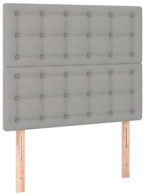 vidaXL Κρεβάτι Boxspring με Στρώμα &amp; LED Αν.Γκρι 80x200 εκ. Υφασμάτινο