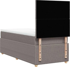 vidaXL Κρεβάτι Boxspring με Στρώμα Taupe 90x190 εκ.Υφασμάτινο