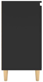 vidaXL Μπουφές Μαύρος 60 x 35 x 70 εκ. από Επεξ. Ξύλο με Ξύλινα Πόδια