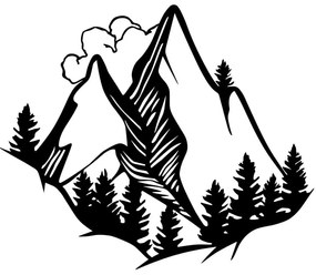 Διακοσμητικό Τοίχου Mountain View 899SKL2522 70x57cm Black Wallity Μέταλλο