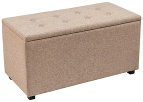 Stool-trunk Corben fabric beige 80x43x45cm 86x43x45 εκ.