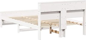 vidaXL Σκελετός Κρεβατιού Λευκό 135 x 190 cm Επεξεργασμένο ξύλο