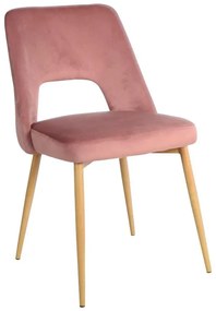 Καρέκλα Murde σάπιο μήλο βελούδο και μεταλλικά πόδια σε φυσικό 48.5x61x89εκ 48.5x61x89 εκ.