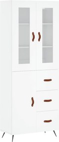 vidaXL Ντουλάπι Λευκό 69,5x34x180 εκ. από Επεξεργασμένο Ξύλο