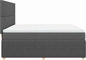 vidaXL Κρεβάτι Boxspring με Στρώμα Σκούρο Γκρι 180x200 εκ Υφασμάτιν