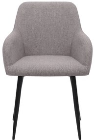 Πολυθρόνα τραπεζαρίας Monica Megapap ανοιχτό μπεζ ύφασμα - μεταλλικό μαύρο πόδι 54x57x84εκ.