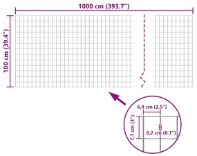 vidaXL Συρματόπλεγμα Σετ Γκρι 10 x 1 μ. Ατσάλινο