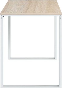 vidaXL Γραφείο Υπολογιστή Λευκό/Δρυς 110 x 60 x 73 εκ. από Μοριοσανίδα