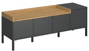 Έπιπλο Τηλεόρασης Beril Ανθρακί-Χρυσό Δρυς 138.6x42x49.8cm