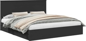 vidaXL Κρεβάτι Αποθήκης Μαύρο 200 x 200 cm Επεξεργασμένο ξύλο
