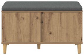 vidaXL Παγκάκι Χαλωρίου με μαξιλάρι Τεχνίτικη Δρυς 80 x 38 x 46 εκ