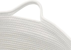 vidaXL Καλάθι Απλύτων Καφέ και Λευκό Ø55x36 εκ. Βαμβακερό