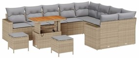 vidaXL Σετ Καναπέ Κήπου 12 pcs μπεζ και ανοιχτό γκρι 90 x 55 x 71 cm