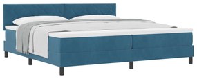 vidaXL Κρεβάτι Box Spring με Στρώμα Σκούρο Μπλέ 200x200 εκ Βελούδο