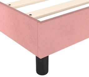 vidaXL Κρεβάτι Boxspring με Στρώμα Ροζ 140x200 εκ. Βελούδινο
