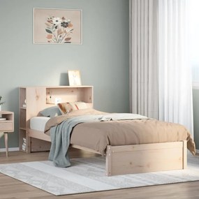 vidaXL Κρεβάτι Βιβλιοθήκη Χωρίς Στρώμα 75x190 εκ Μασίφ Ξύλο Πεύκο