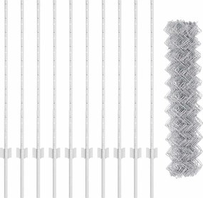 vidaXL Τεντώτο με στήριγμα Ασημί 1 x 10 m Ατσάλι