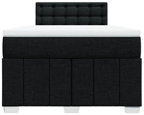 vidaXL Κρεβάτι Boxspring με Στρώμα Μαύρο 120x190 εκ. Υφασμάτινο