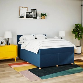 ΚΡΕΒΑΤΙ BOXSPRING ΜΕ ΣΤΡΩΜΑ ΜΠΛΕ 160X200 ΕΚ. ΥΦΑΣΜΑΤΙΝΟ 3286751