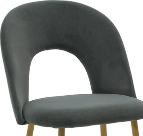 Καρέκλα Jonah βελούδο ανθρακί-φυσικό πόδι 55x57x85 εκ.