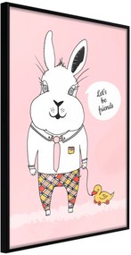 Αφίσα - Friendly Bunny - 20x30 - Μαύρο - Χωρίς πασπαρτού