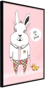 Αφίσα - Friendly Bunny - 40x60 - Μαύρο - Χωρίς πασπαρτού