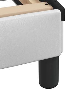 vidaXL Πλαίσιο Κρεβατιού Dover Λευκό/Μαύρο 200x200εκ.Συνθ. Δέρμα