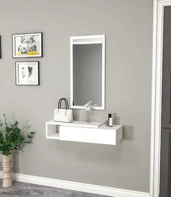 Stewehome λΜοντέρνα Δίχρωμη MDF Κονσόλα Εισόδου με Καθρέπτη λευκό 82x29.6x15.8 cm
