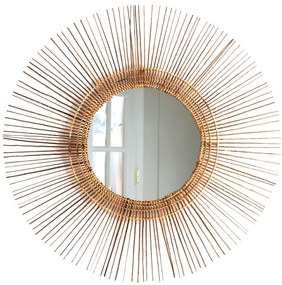 ΚΑΘΡΕΠΤΗΣ ΣΤΡΟΓΓΥΛΟΣ ΜΕ ΠΛΑΙΣΙΟ ΑΠΟ STICKS ΚΟΚΟΦΟΙΝΙΚΑ ΣΕ ΧΡΩΜΑ ΦΥΣΙΚΟ Φ85 εκ.HM7733