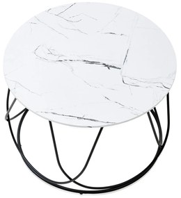 NUBIRA coffee table frame - black, top - white marble DIOMMI V-CH-NUBIRA-LAW-BIAŁY