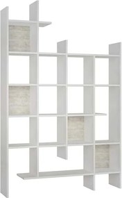 Βιβλιοθήκη μελαμίνης Manco Megapap χρώμα λευκό 122x25,5x188εκ.