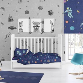 Σεντόνι Βρεφικό Space 189 Με Λάστιχο Blue DimCol Cradle 70x155cm 100% Βαμβάκι