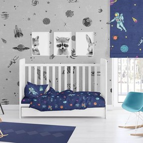 Σεντόνι Βρεφικό Space 189 Με Λάστιχο Blue DimCol Κούνιας 70x155cm 100% Cotton
