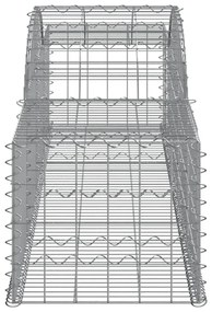 Συρματοκιβώτια Τοξωτά 7 τεμ. 300x50x40/60 εκ. Γαλβαν. Ατσάλι - Ασήμι