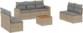 vidaXL Patio Sofa Set 5-θέσια Μίξη μπεζ και ανοιχτό γκρι