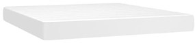 vidaXL Κρεβάτι Boxspring με Στρώμα Λευκό 160x200εκ.από Συνθετικό Δέρμα