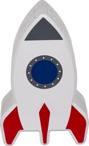 Λάμπα Νυχτός Πύραυλος Με Προτζέκτορα Αστεριών Μπαταρίας Πλαστικό 15cm