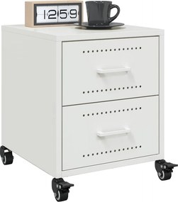 vidaXL Κομοδίνα 2 τεμ. Λευκό 36x39x43,5 εκ. από Χάλυβα