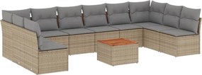vidaXL Patio Sofa Set 10-θέσια Μίξη μπεζ και ανοιχτό γκρι